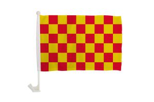 Red & Yellow Checkered Single-Sided Car Flag