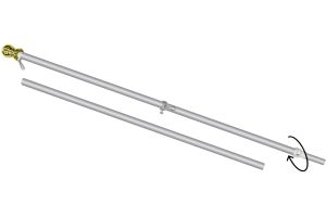 6ft Spinning Stabilizer Flag Pole (Silver)