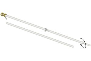 6ft Spinning Stabilizer Flag Pole (White)